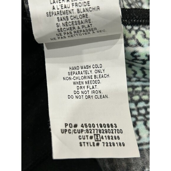 Speedo Womens One-Piece Swimsuit Black Green Abstract Print Size 10 - Picture 7 of 8